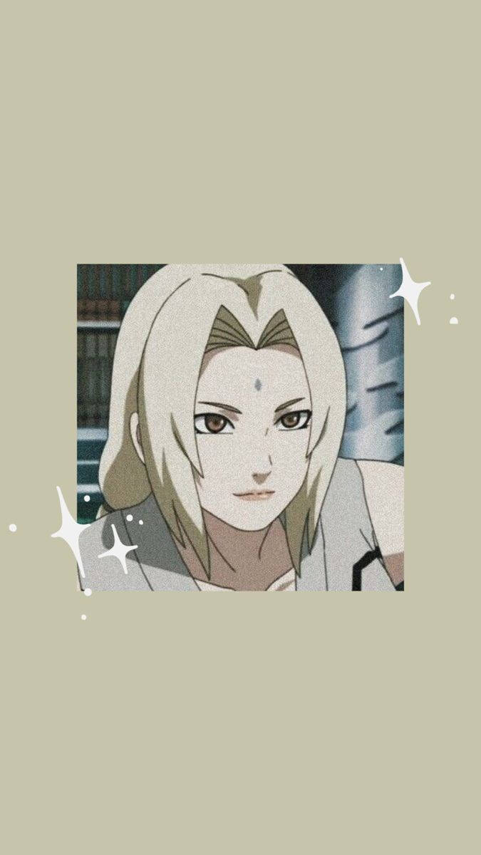 Tsunade kwenye Mandharinyuma ya Njano Iliyokolea Picha ya Ukuta