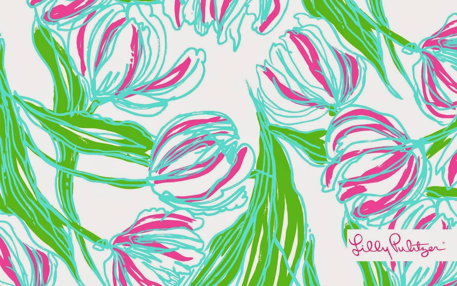 Tulips Lilly Pulitzer Kompyuta Picha ya Ukuta