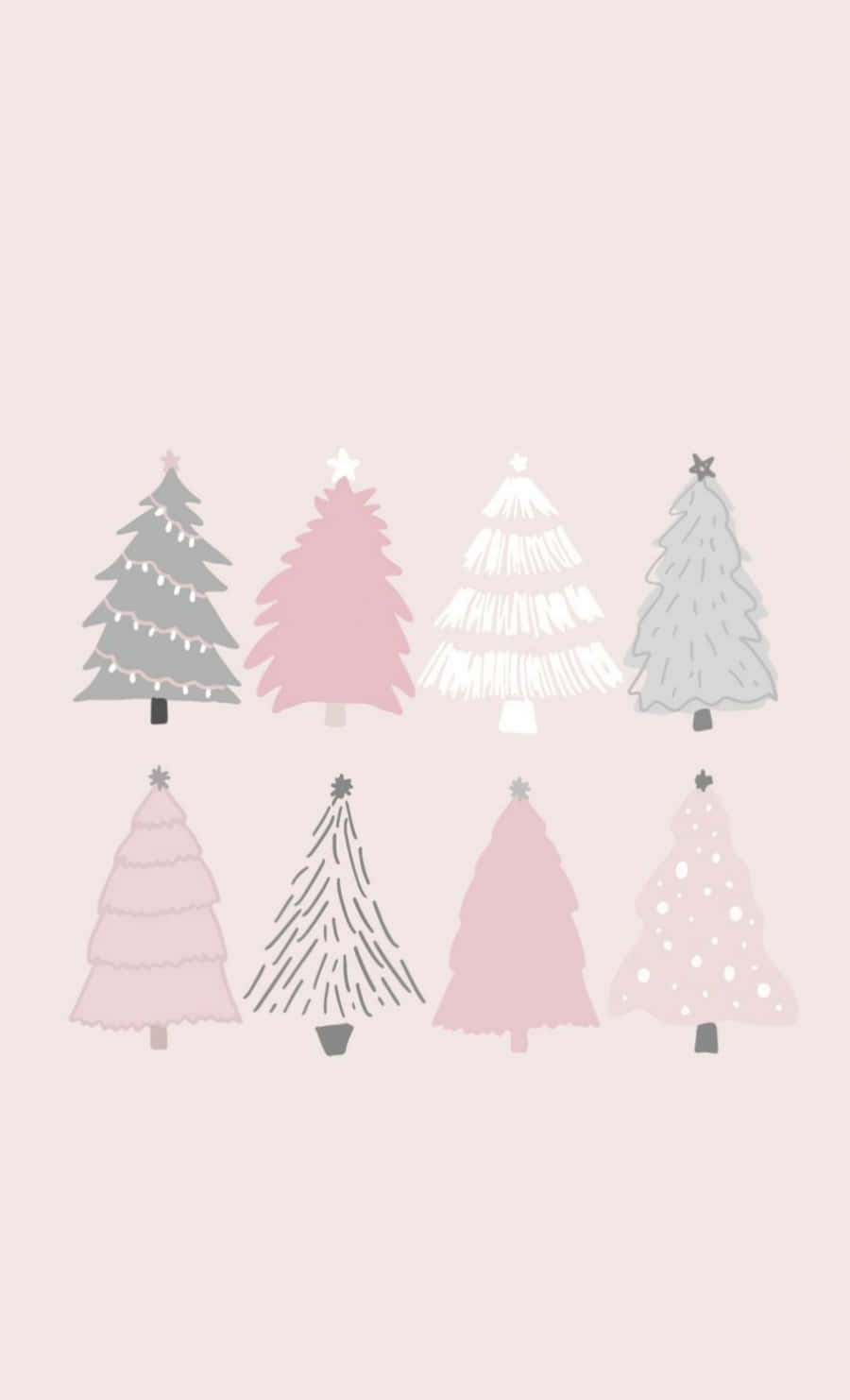 Tumblr Christmas Colorful Christmas Trees Picha ya Ukuta