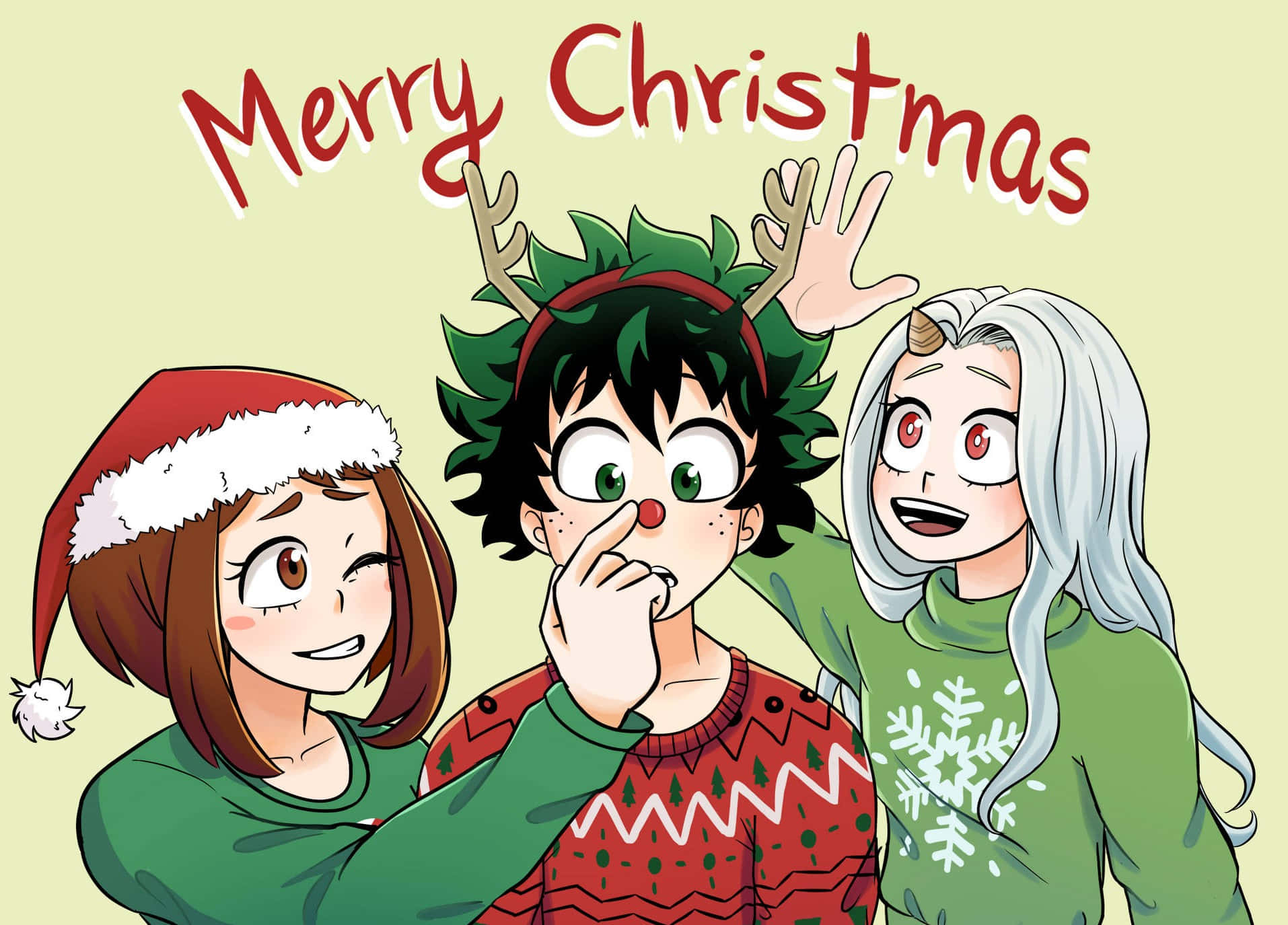 Tumia msimu wa Krismasi na mandhari hii ya Anime ya Krismasi yenye uhai! Picha ya Ukuta