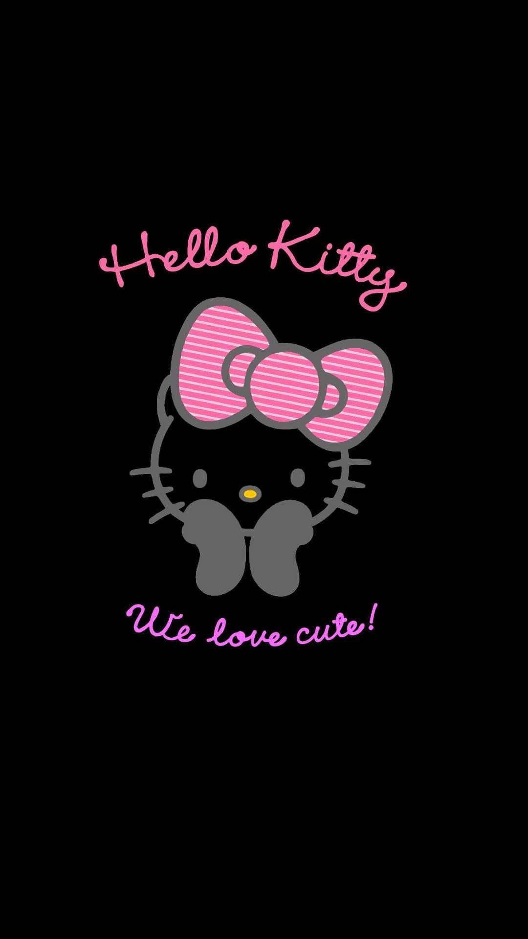 Tunampenda Hello Kitty Mweusi Mrembo Picha ya Ukuta