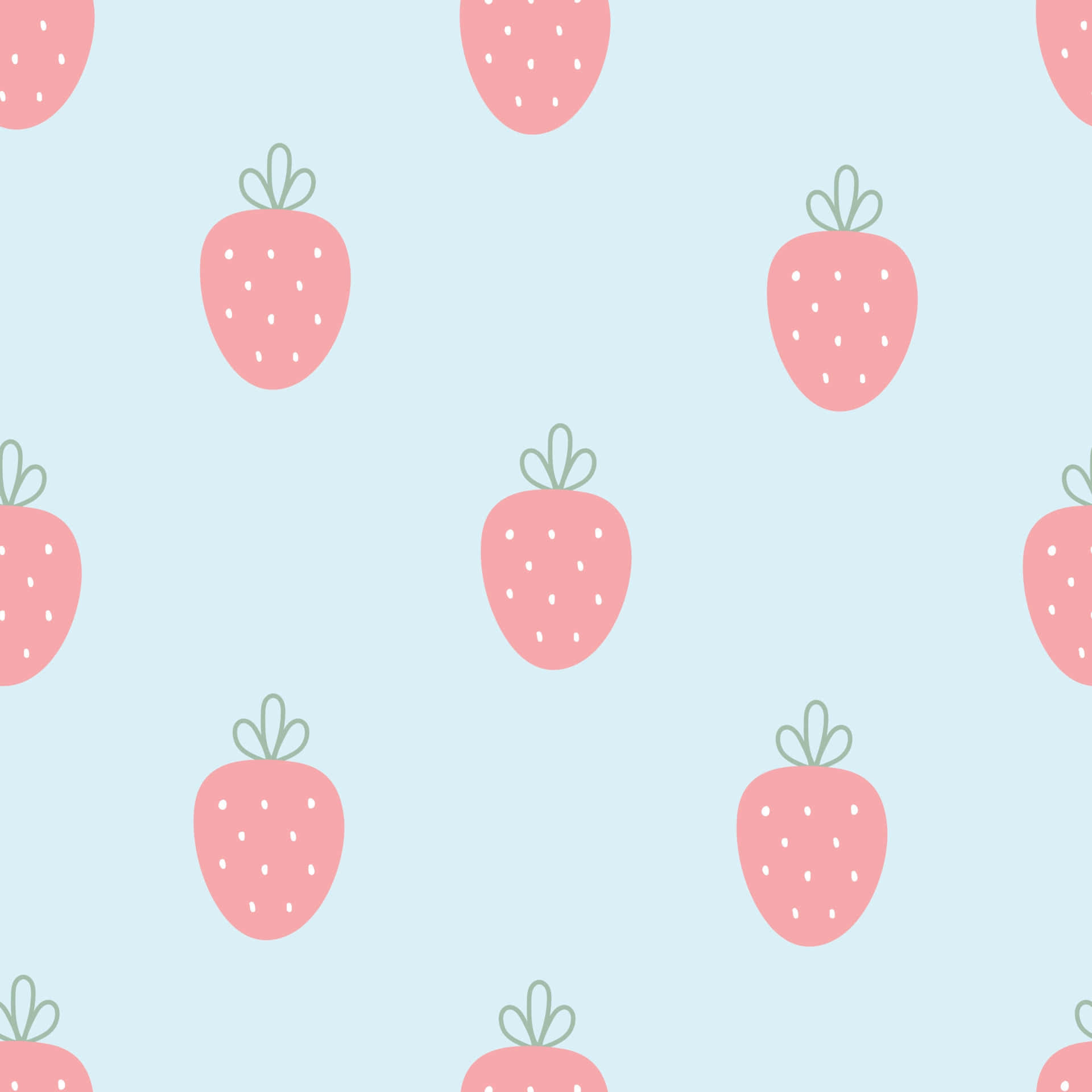 Tunda la Strawberry la Rangi ya Pastel Picha ya Ukuta