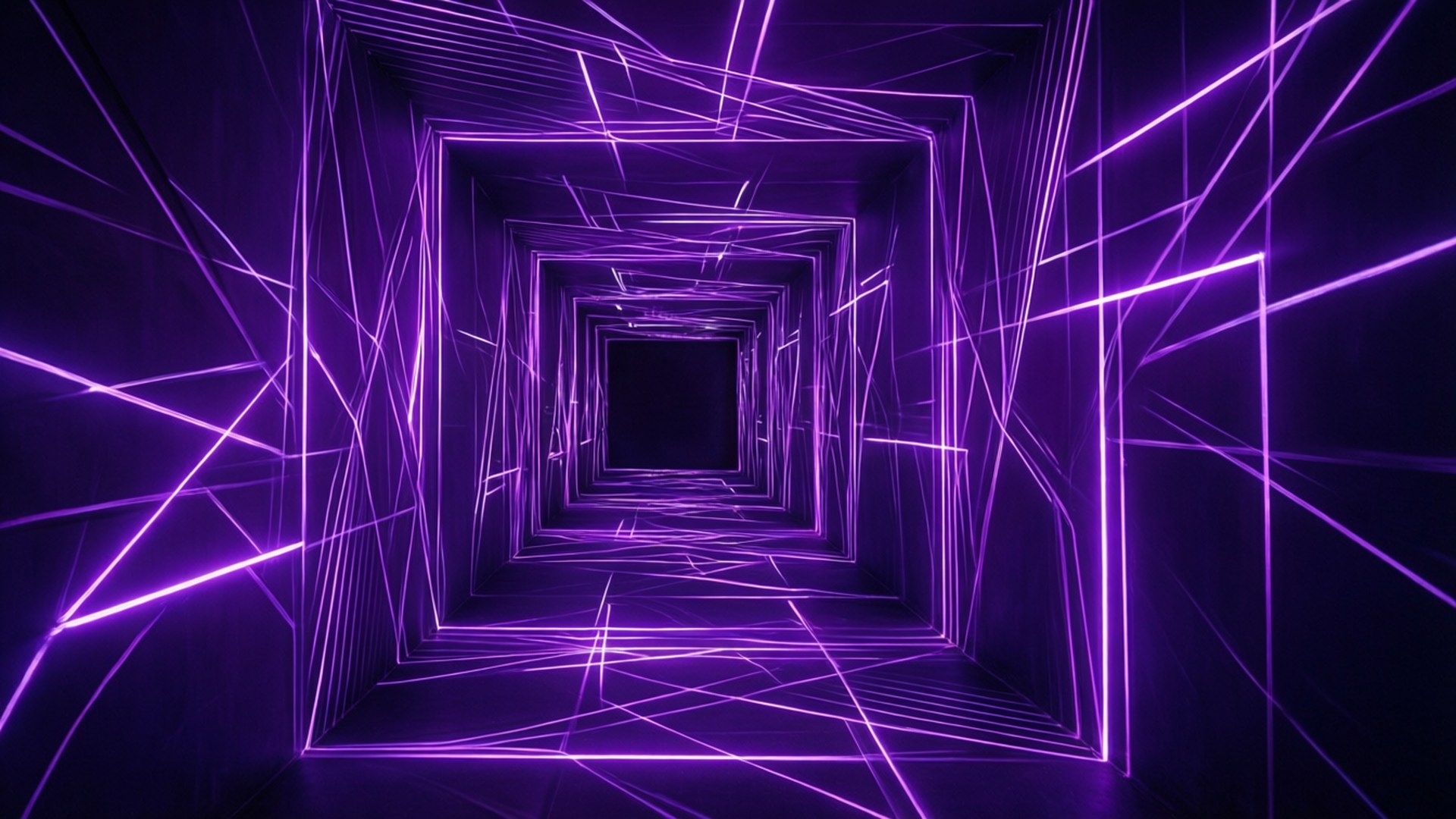 Tuneli la Jiometri ya Neon Picha ya Ukuta