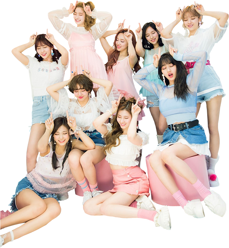Twice Kpop Kikundi Cha Pose Mwendo Wanaovazi Wanaovazi Picha ya Ukuta
