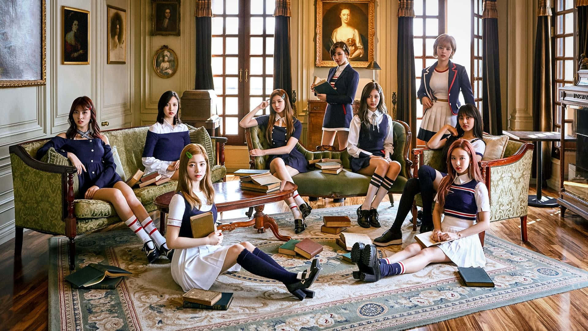 Twice - Picha ya Kikundi ya Kupendeza Picha ya Ukuta