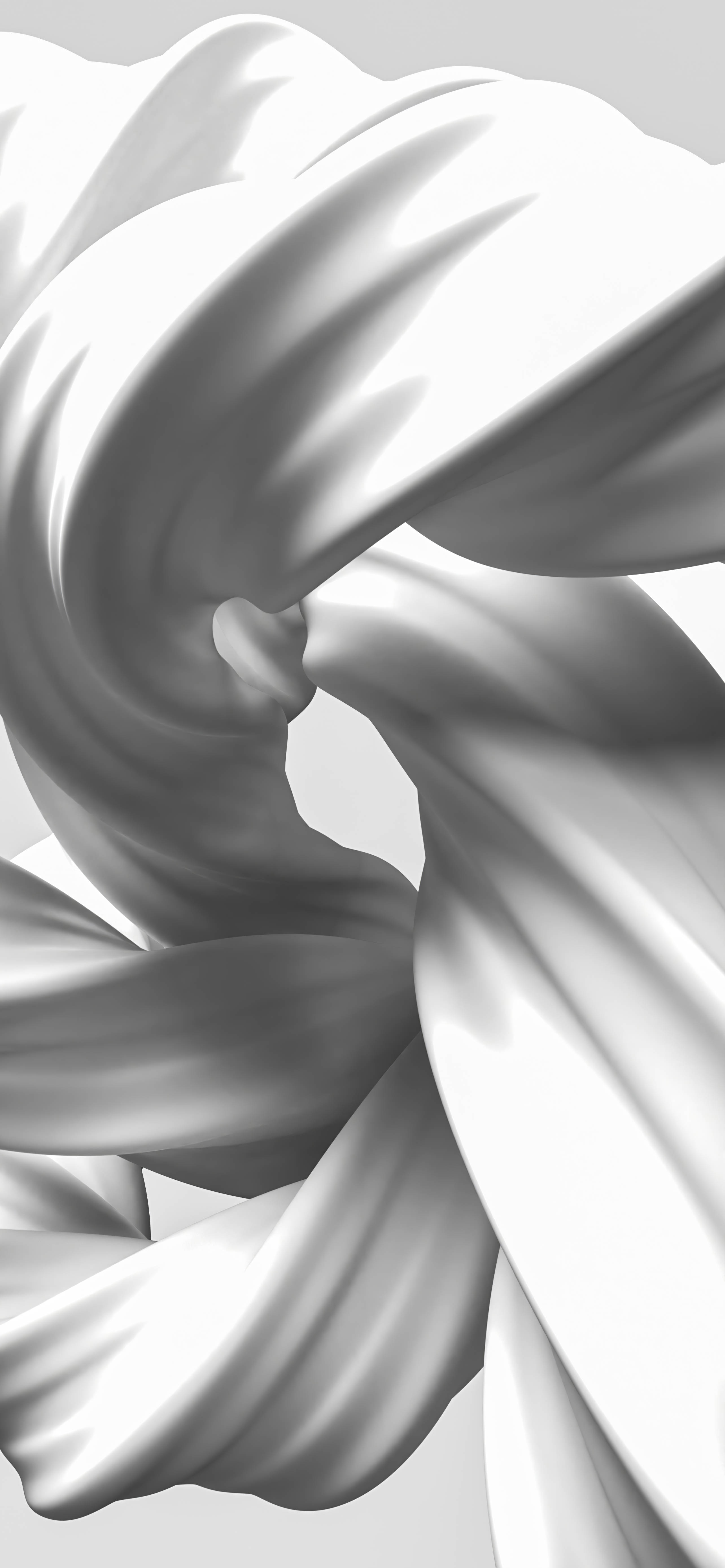 Twisted White Fabric Mobile 3D Picha ya Ukuta