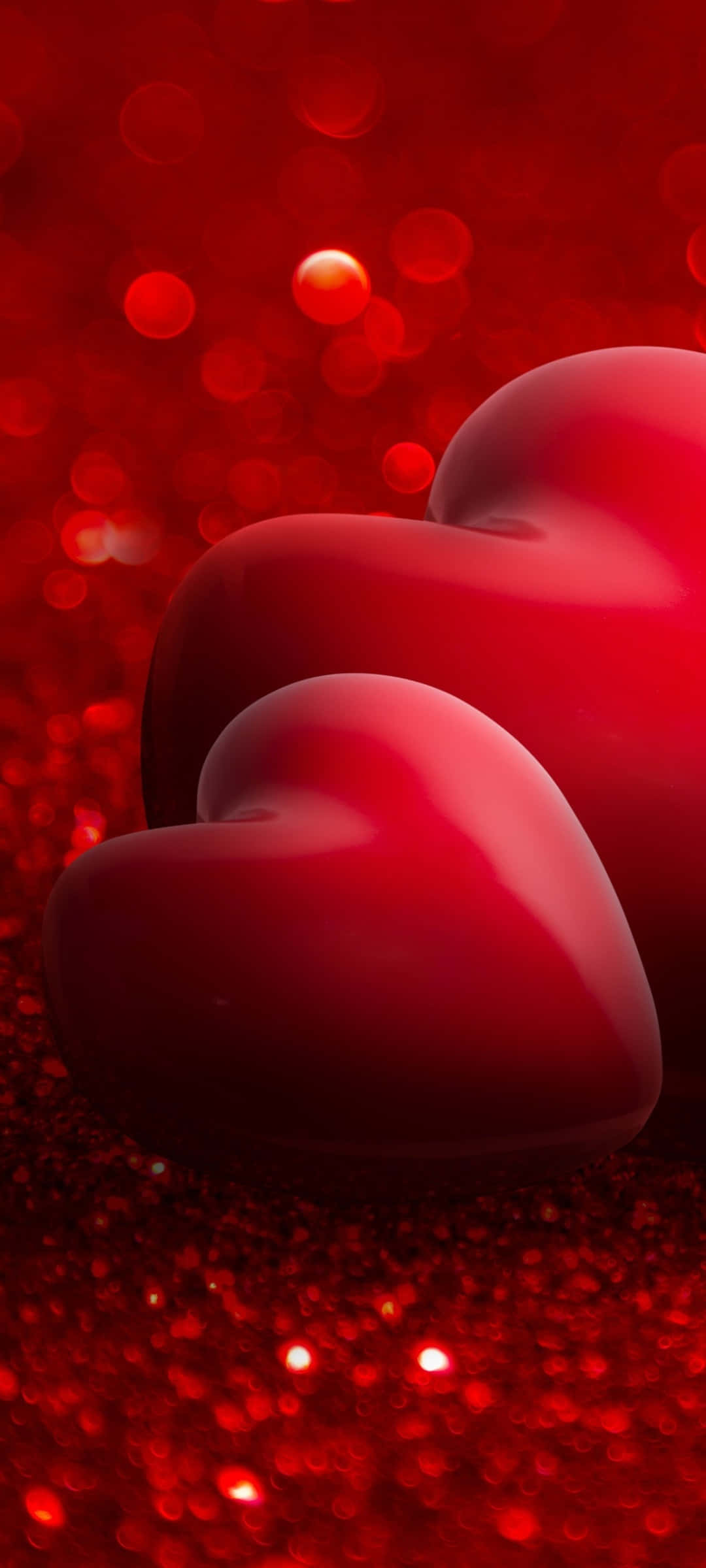 two red hearts on a red background Picha ya Ukuta