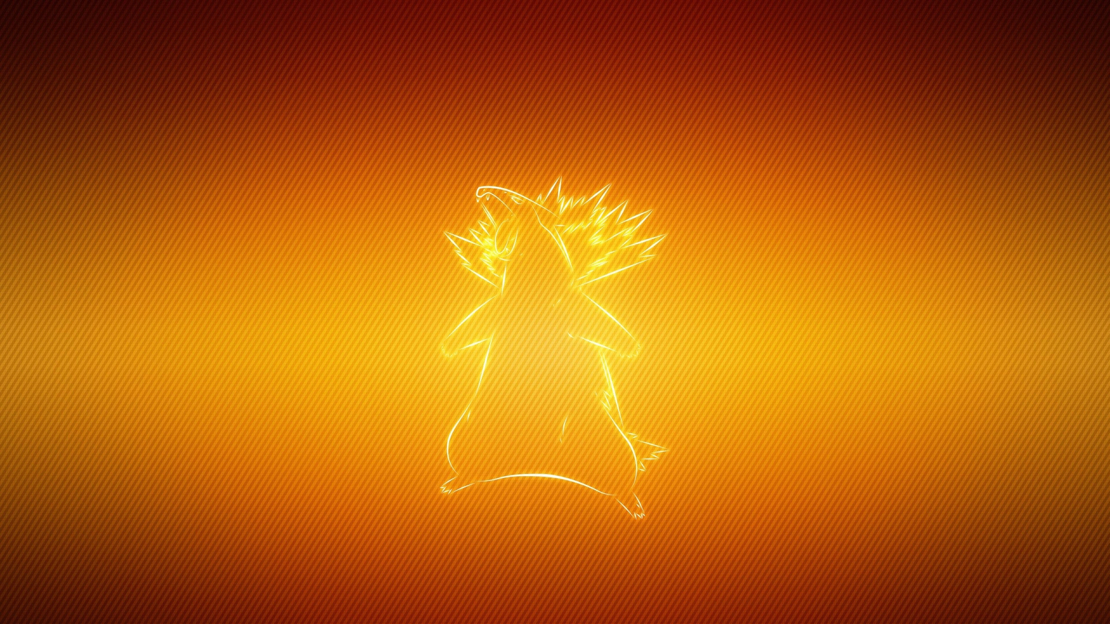 Typhlosion Katika Mwanga wa Neon Picha ya Ukuta
