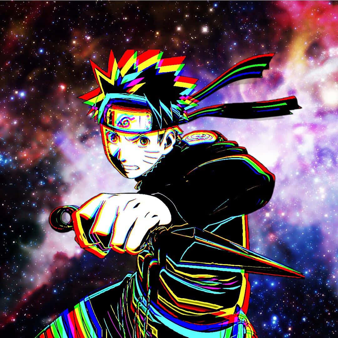 Ubunifu wa Sanaa ya Glitch ya Naruto Picha ya Ukuta