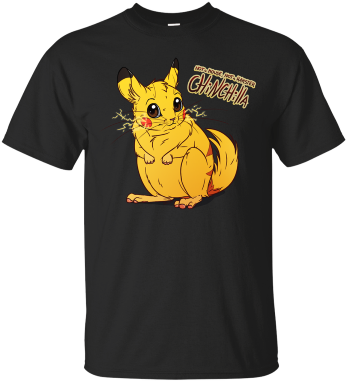 Ubunifu wa T-Shirt Nyeusi ya Katuni ya Chinchilla Picha ya Ukuta