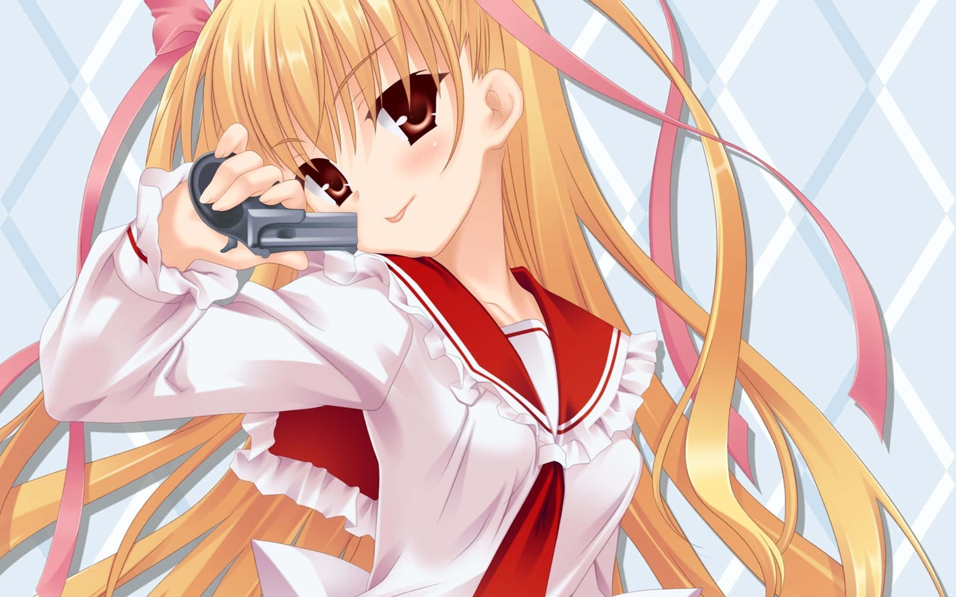 Ubunifu wa Wahusika wa Anime Wakiwa na Furaha katika Ubora wa Juu Picha ya Ukuta