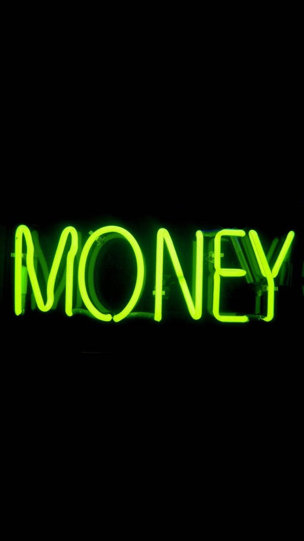 Uchawi wa Kijani wa Neon wa Pesa Picha ya Ukuta