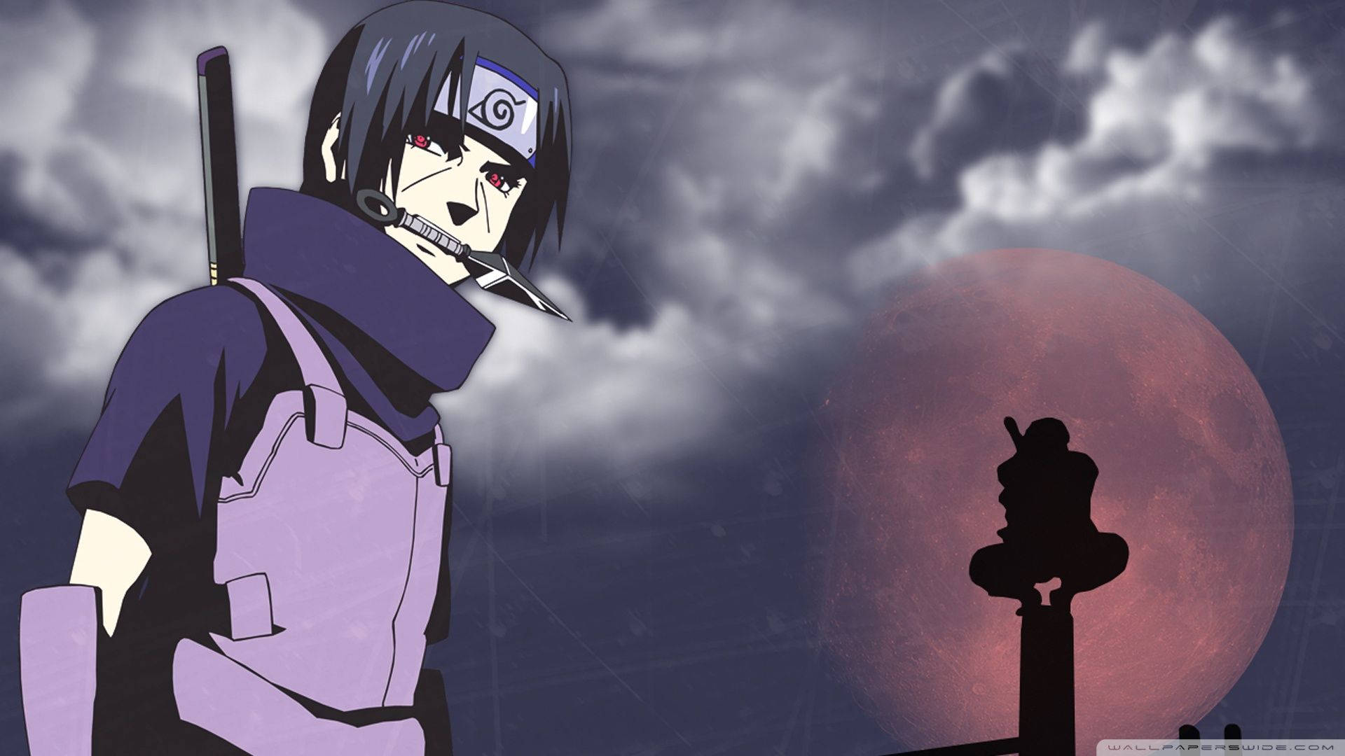 Uchiha Itachi Mwenye Utulivu na Makini Picha ya Ukuta