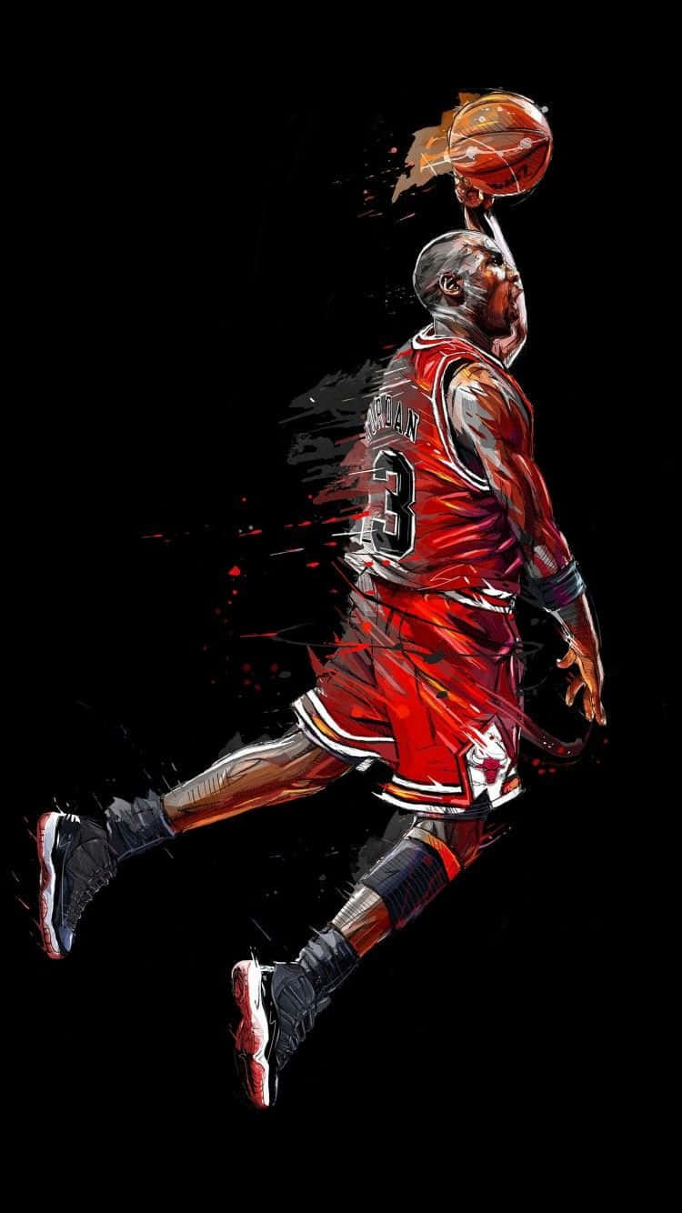 Uchoraji wa Dijitali wa Michael Jordan kwa Simu Picha ya Ukuta