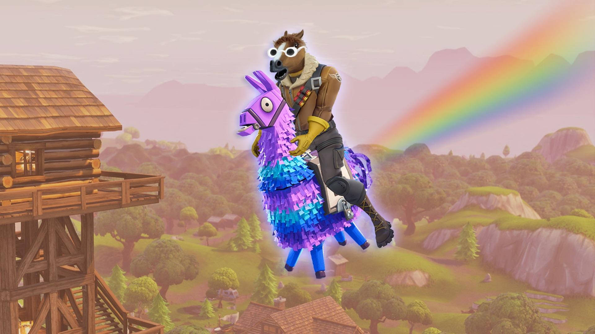 Uendeshaji wa Pony wa Fortnite Meme Picha ya Ukuta