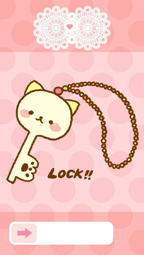 Ufunguo wa Paka Mrembo wa Kawaii Picha ya Ukuta