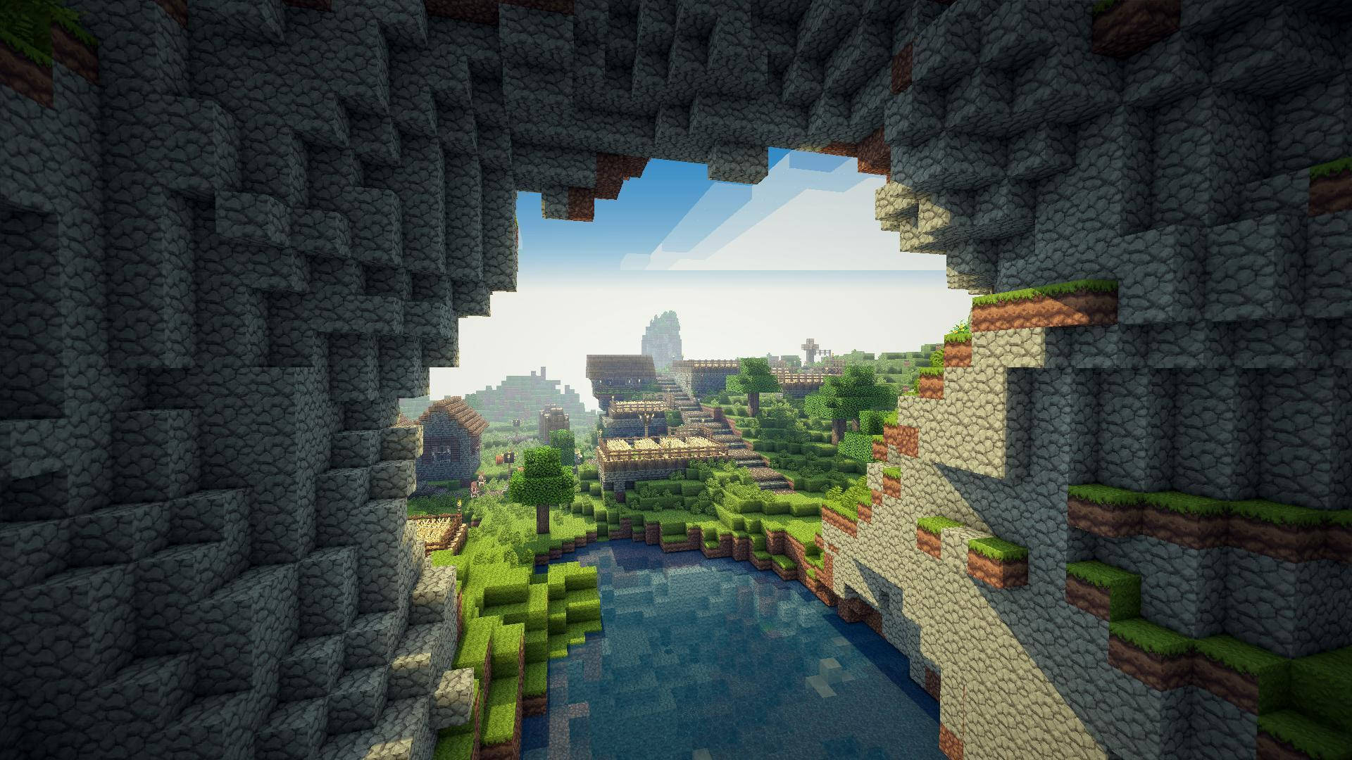 Ugunduzi wa Kustaajabisha kwenye Mapango Makubwa ya Minecraft Picha ya Ukuta