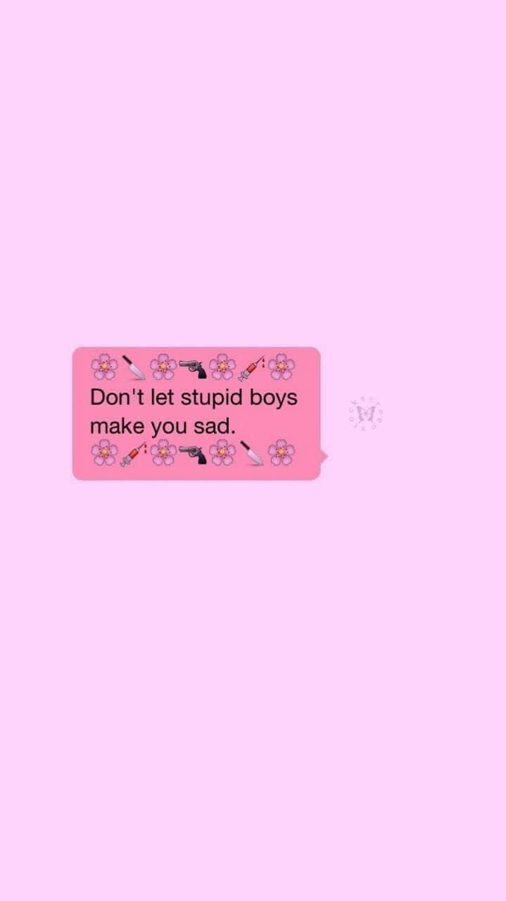 Ujumbe wa Maandishi Pink Aesthetic Mood Picha ya Ukuta
