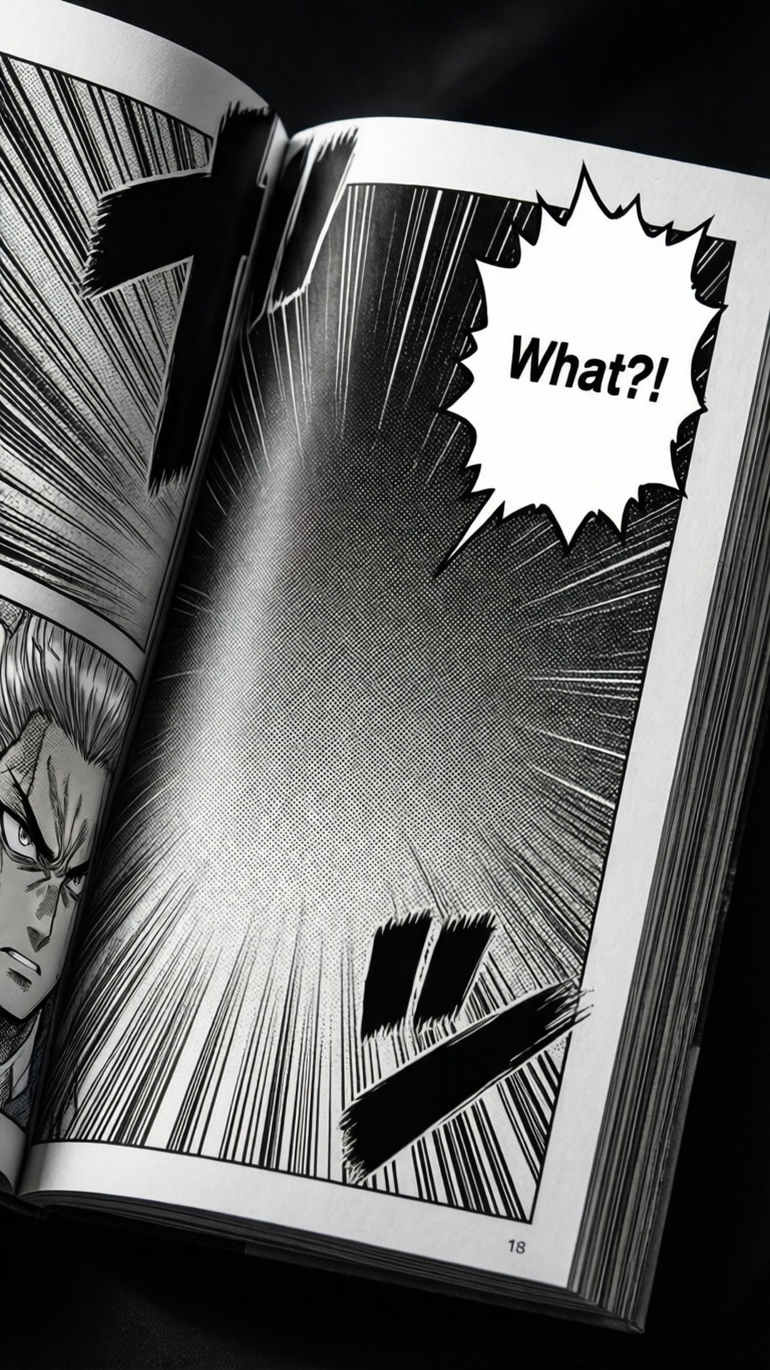 Ukurasa wa Manga wenye Vitendo Picha ya Ukuta