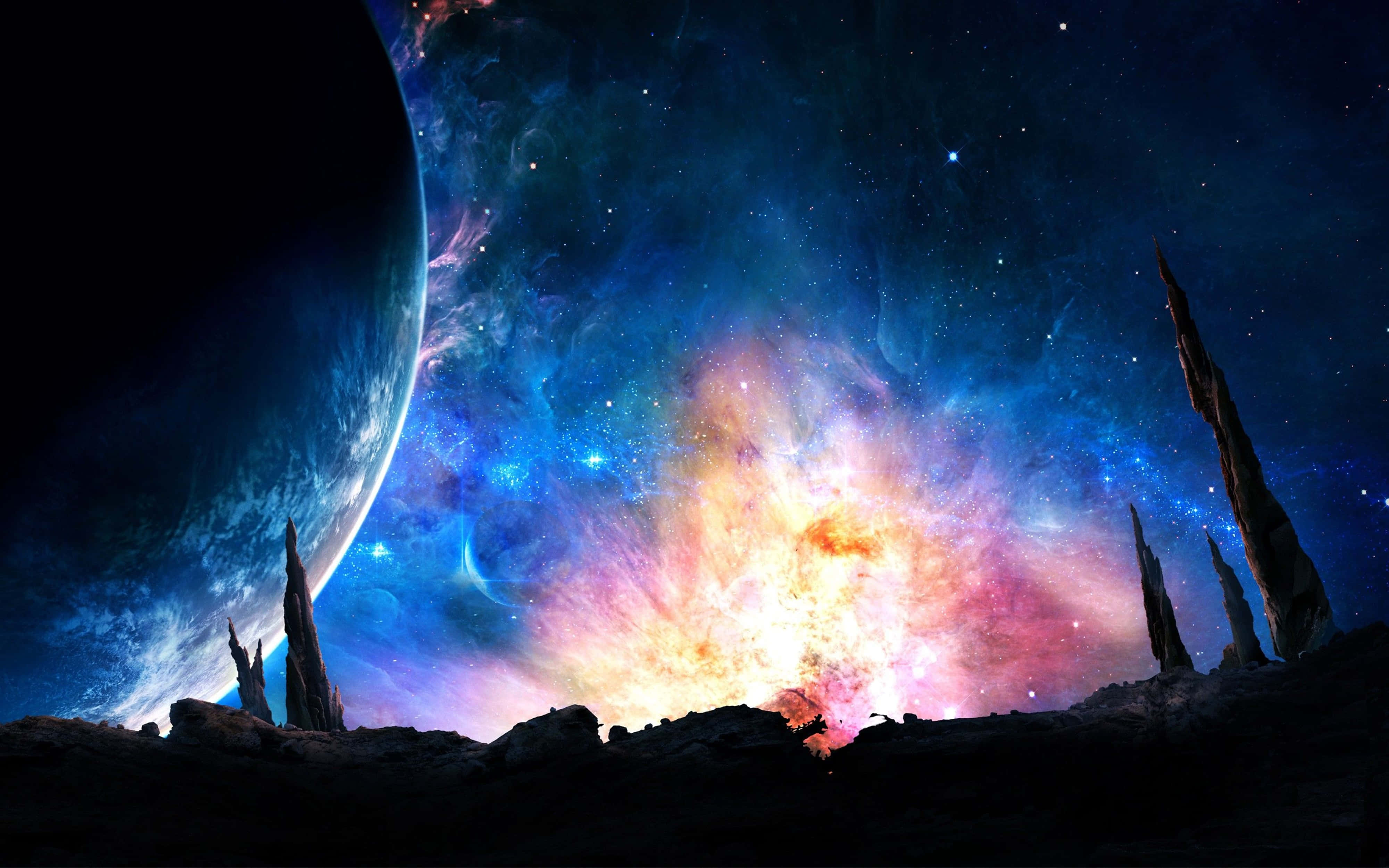 Ulimwengu wa 4K Dhana ya Galaxy Picha ya Ukuta
