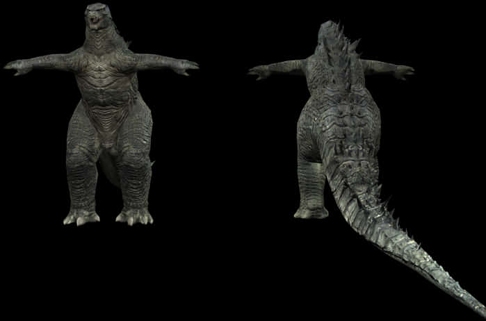 Ulinganisho wa Mfano wa Godzilla wa 3D Picha ya Ukuta