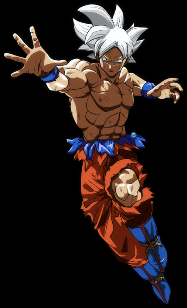 Ultra Instinct Goku Poza ya Kufanya Hatua Picha ya Ukuta