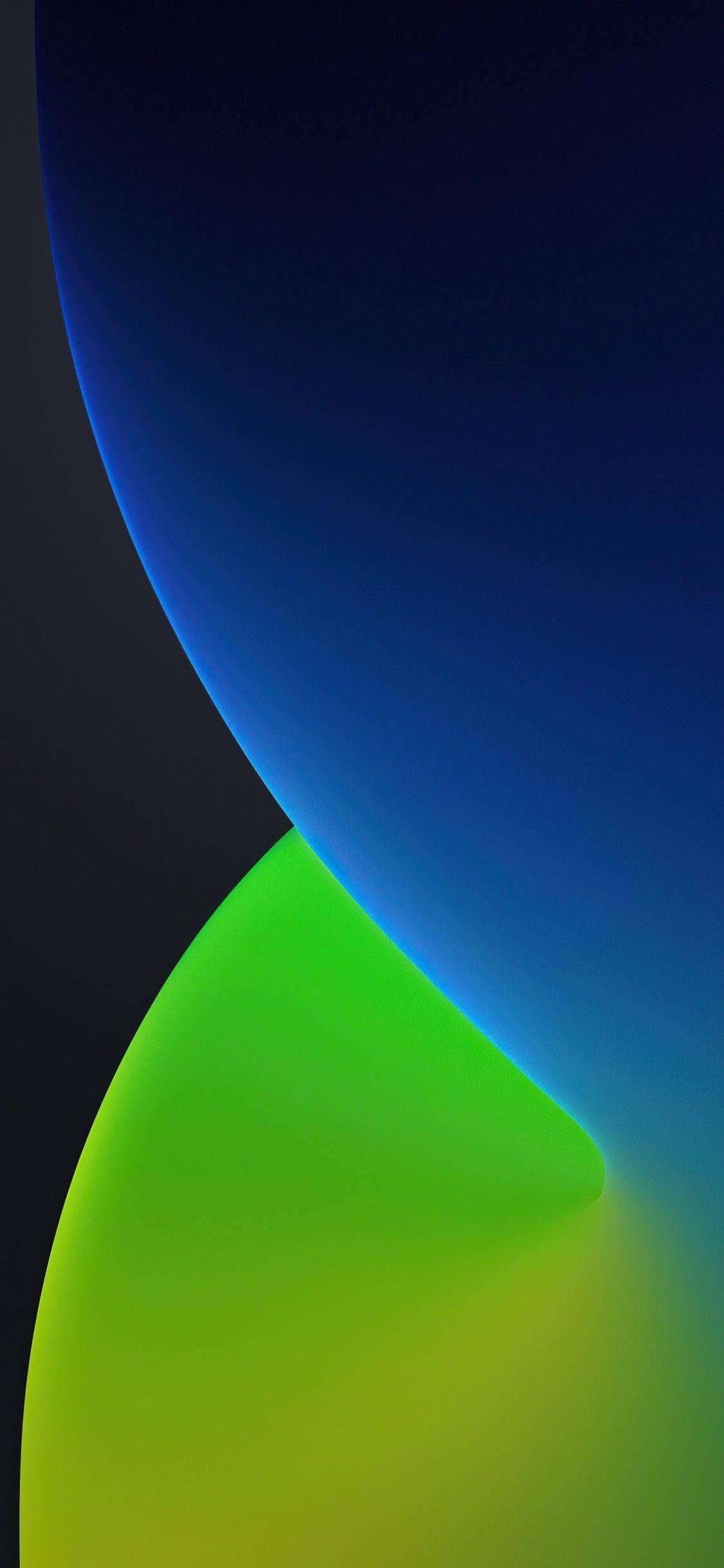 Umbo la Kijani na Bluu la iPhone 12 Picha ya Ukuta