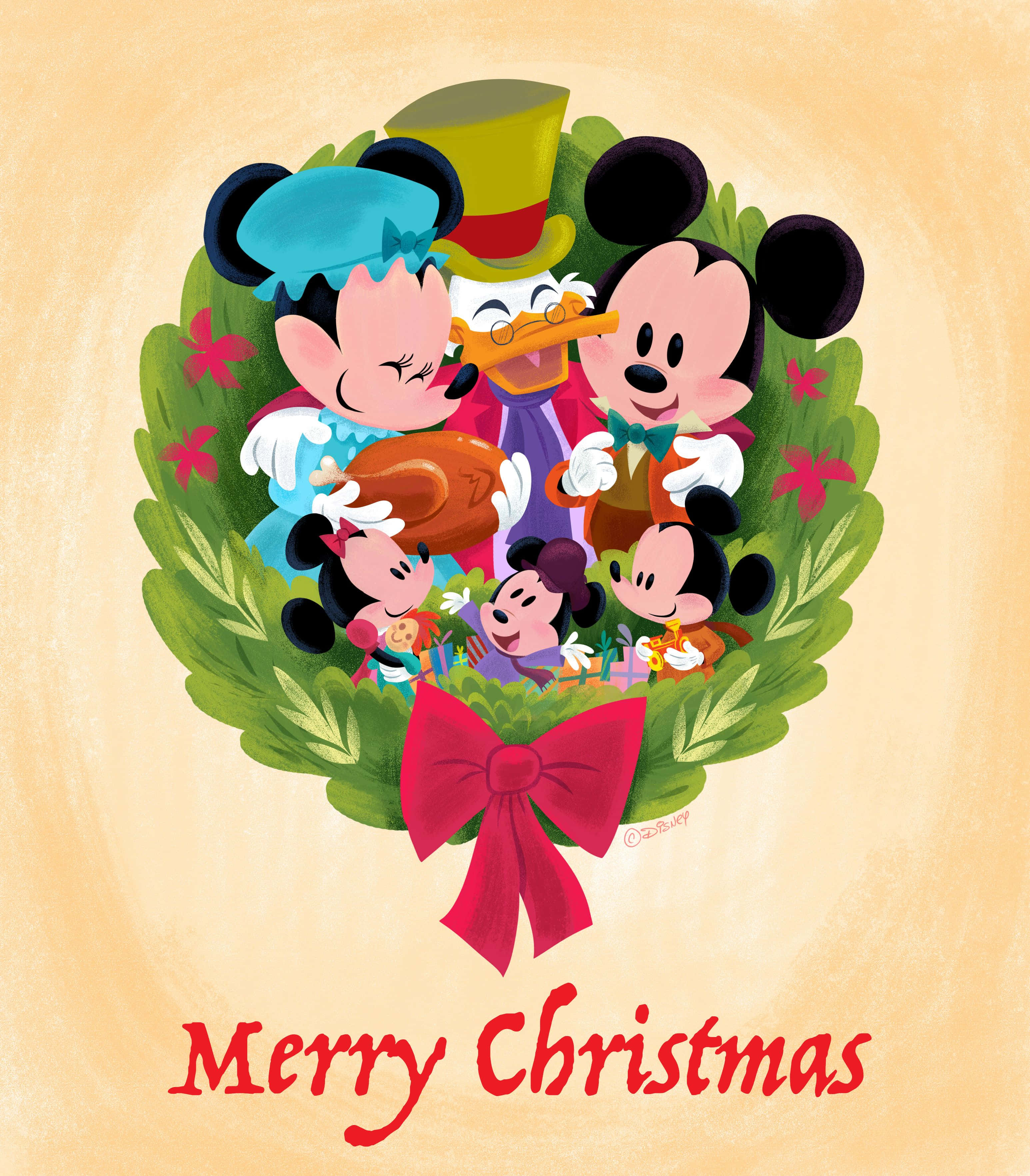 "Unda kumbukumbu za kichawi mwaka huu wa Krismasi na Disney!" Picha ya Ukuta