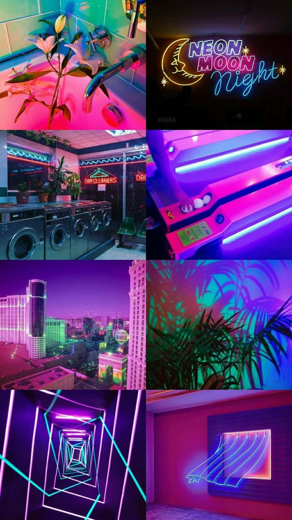 "Unda mazingira mazuri, ya siku zijazo yenye mandhari bora ya Neon Aesthetic" Picha ya Ukuta