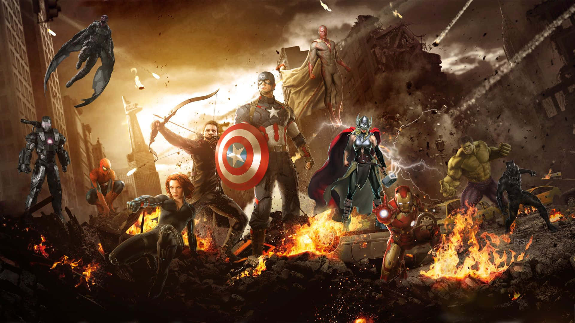 Ungana na Kukusanya Mashujaa Wenye Nguvu Zaidi wa Marvel! Picha ya Ukuta