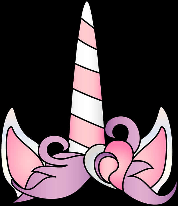 Unicorn Horn na Floral Graphic Picha ya Ukuta