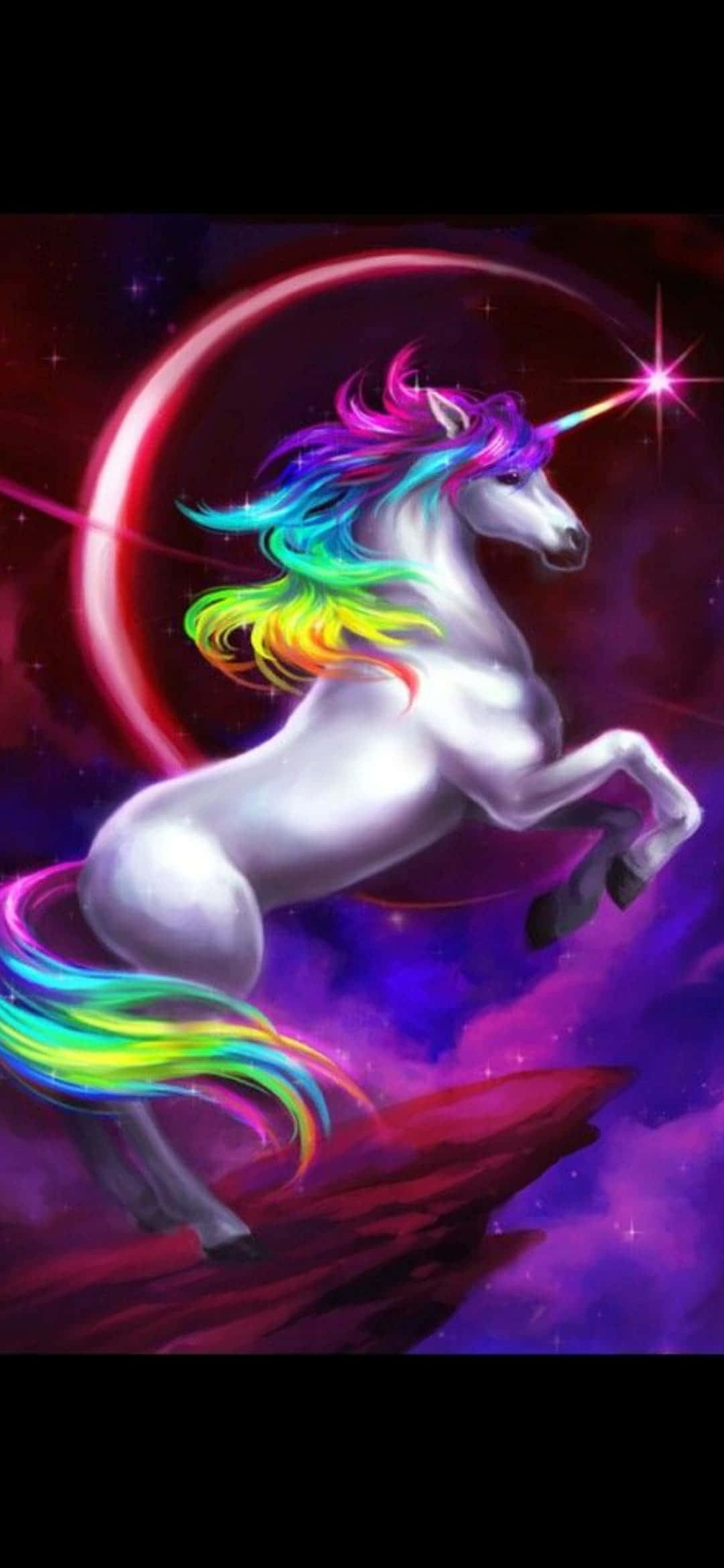 Unicorn Rangi na Pembe Mbalimbali Picha ya Ukuta