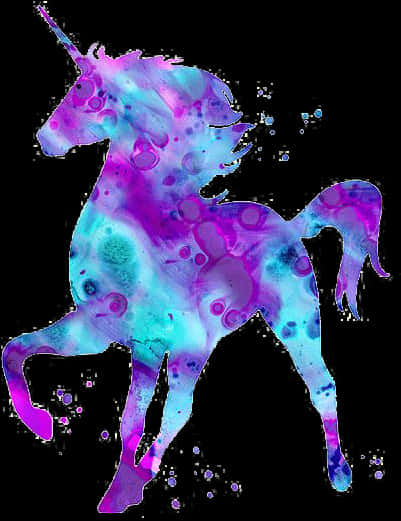Unicorni ya Maji ya Rangi ya Abstract Picha ya Ukuta