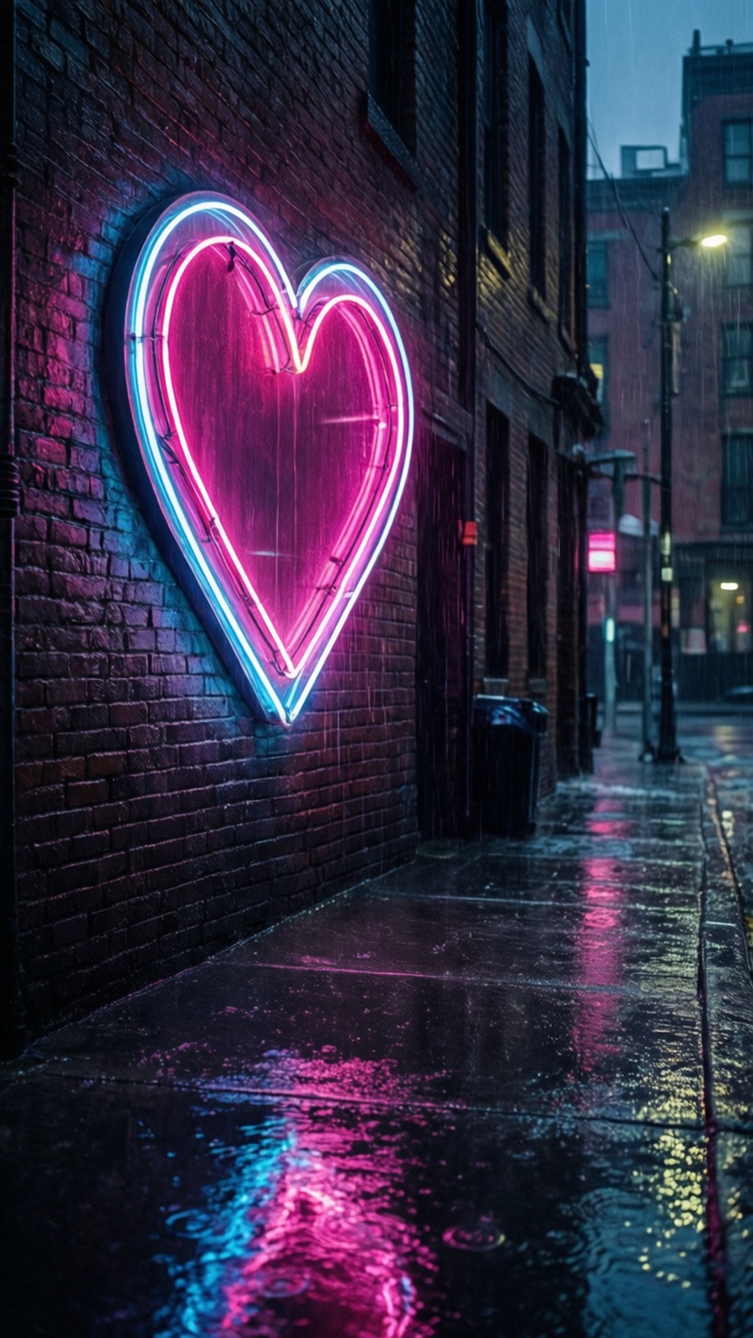Uongo wa Mioyo ya Neon Picha ya Ukuta
