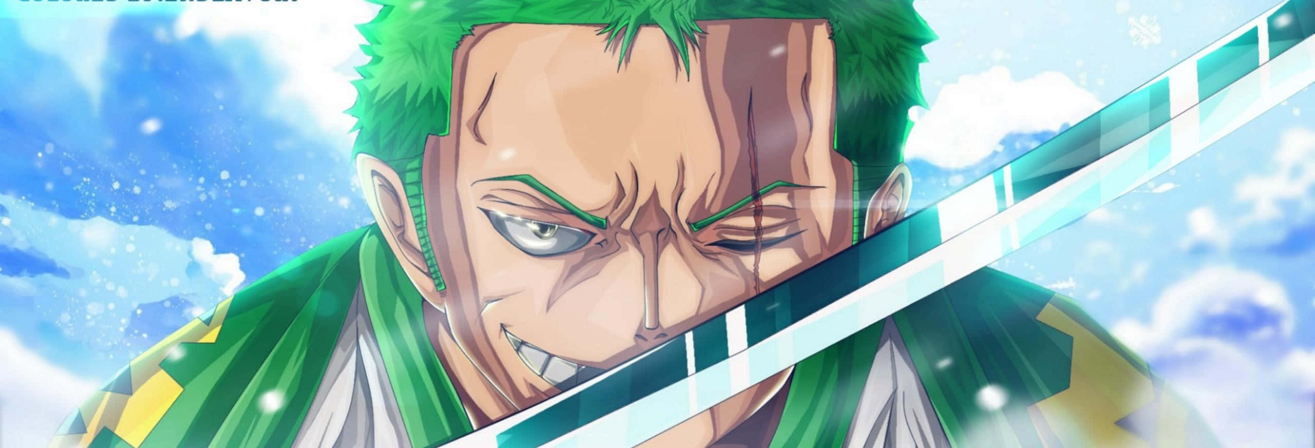 Upanga wa Zoro Wano Unaong'aa Picha ya Ukuta