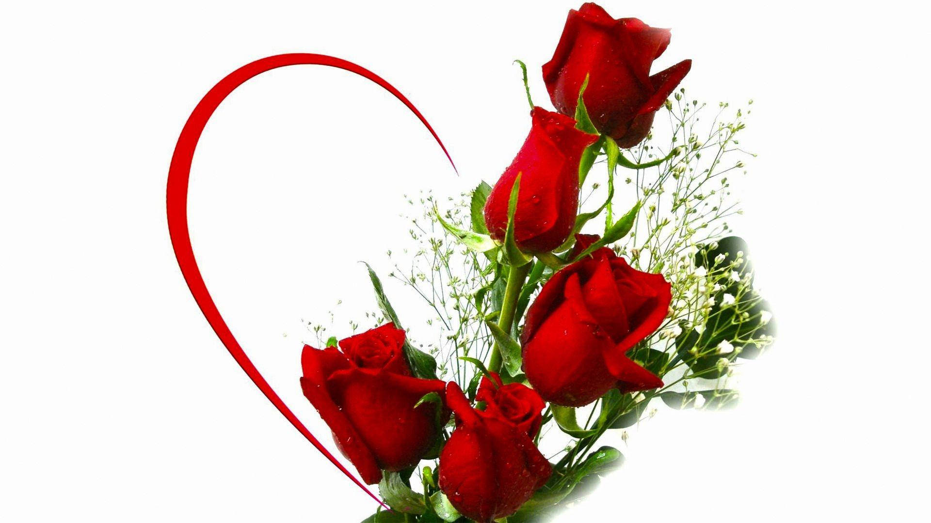 Upendo Rose Nusu Moyo Picha ya Ukuta