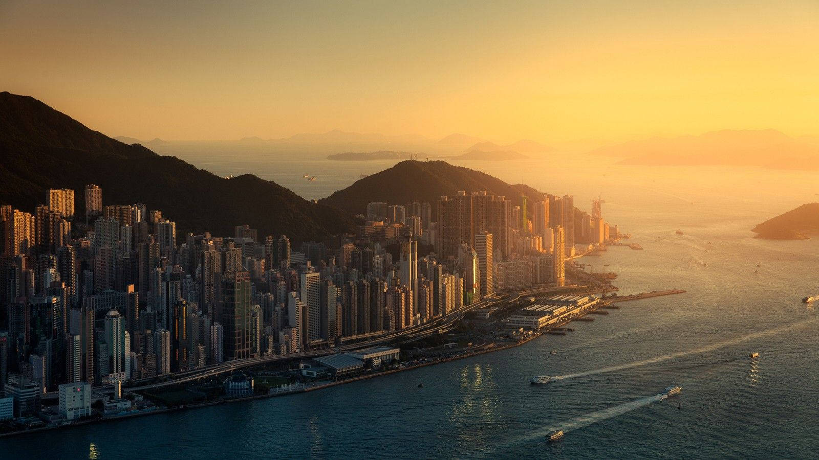 Upeo wa mji wa Hong Kong Picha ya Ukuta