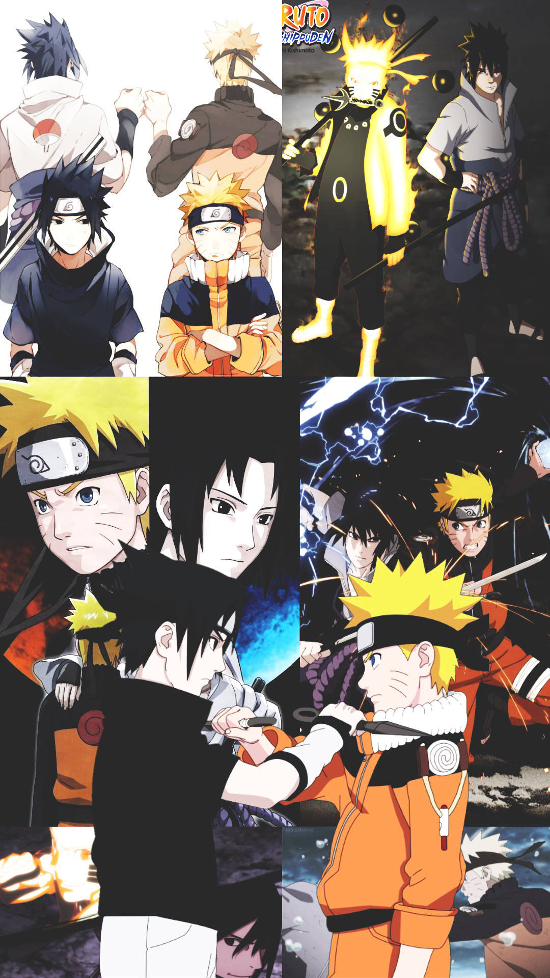 Urafiki wa Naruto na Sasuke Kwa Miaka Picha ya Ukuta