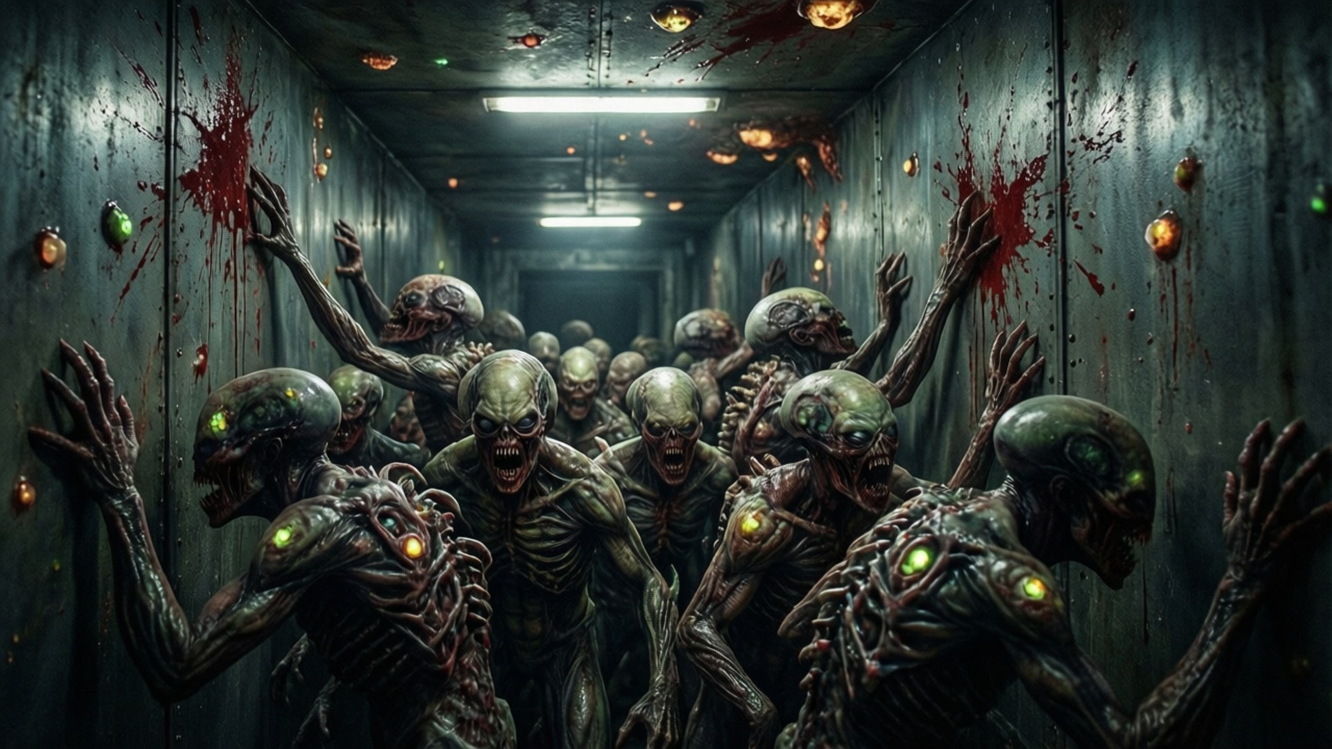 Ushambulaji wa Kundi la Necromorph Picha ya Ukuta