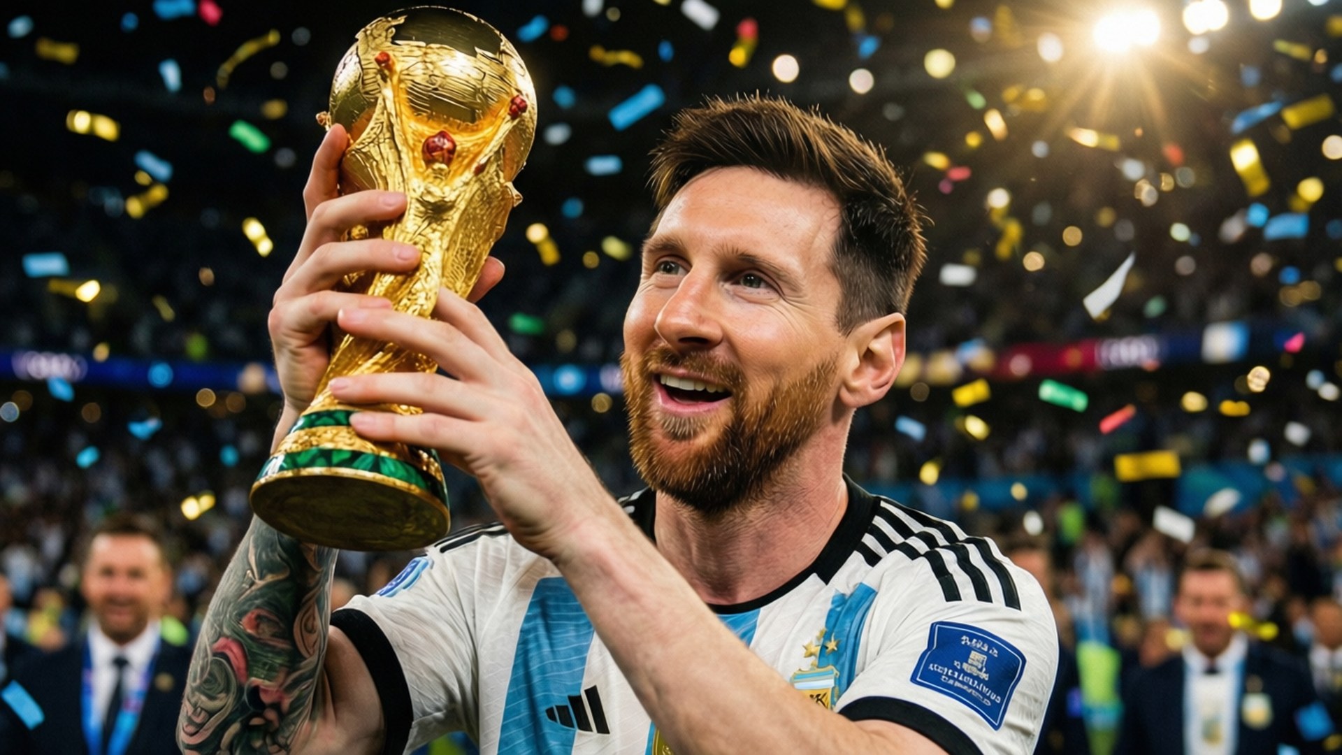 Ushindi wa Kombe la Dunia kwa Messi Picha ya Ukuta