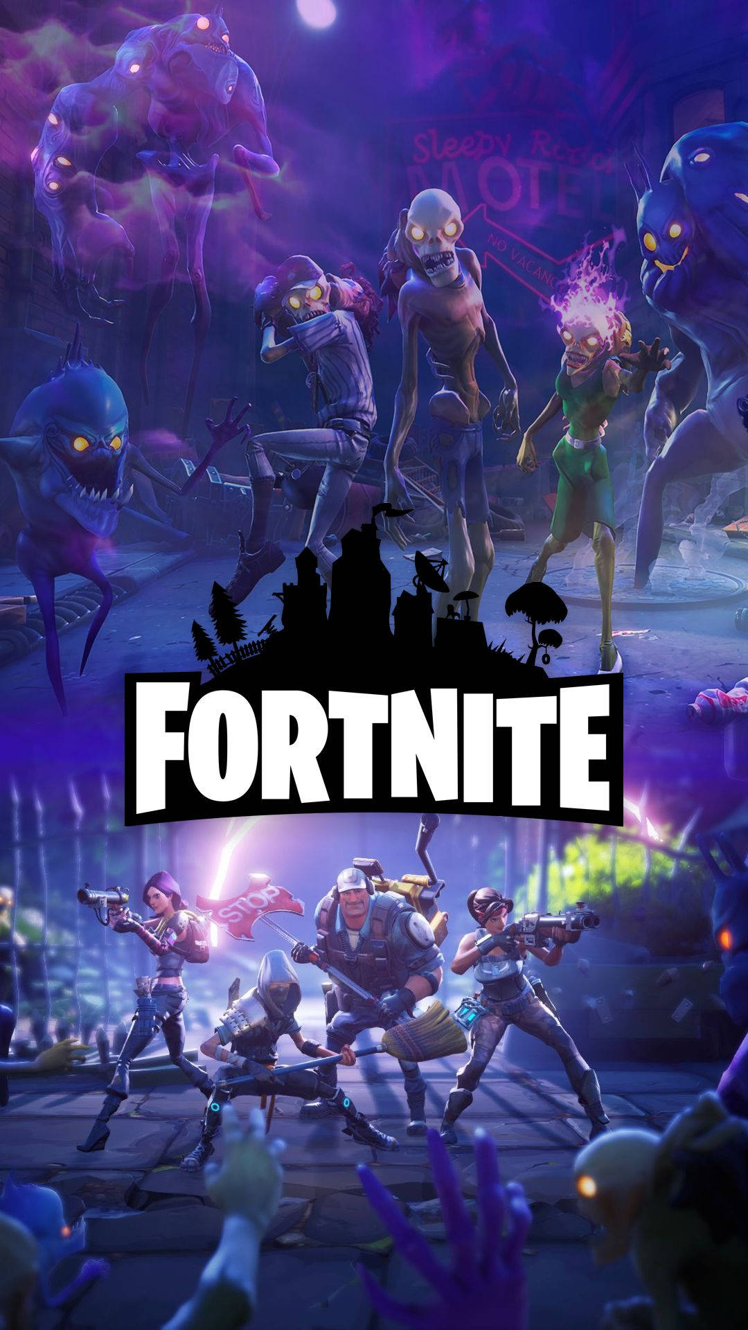 Usikaribie Sana Kundi la Zombie katika Fortnite Picha ya Ukuta