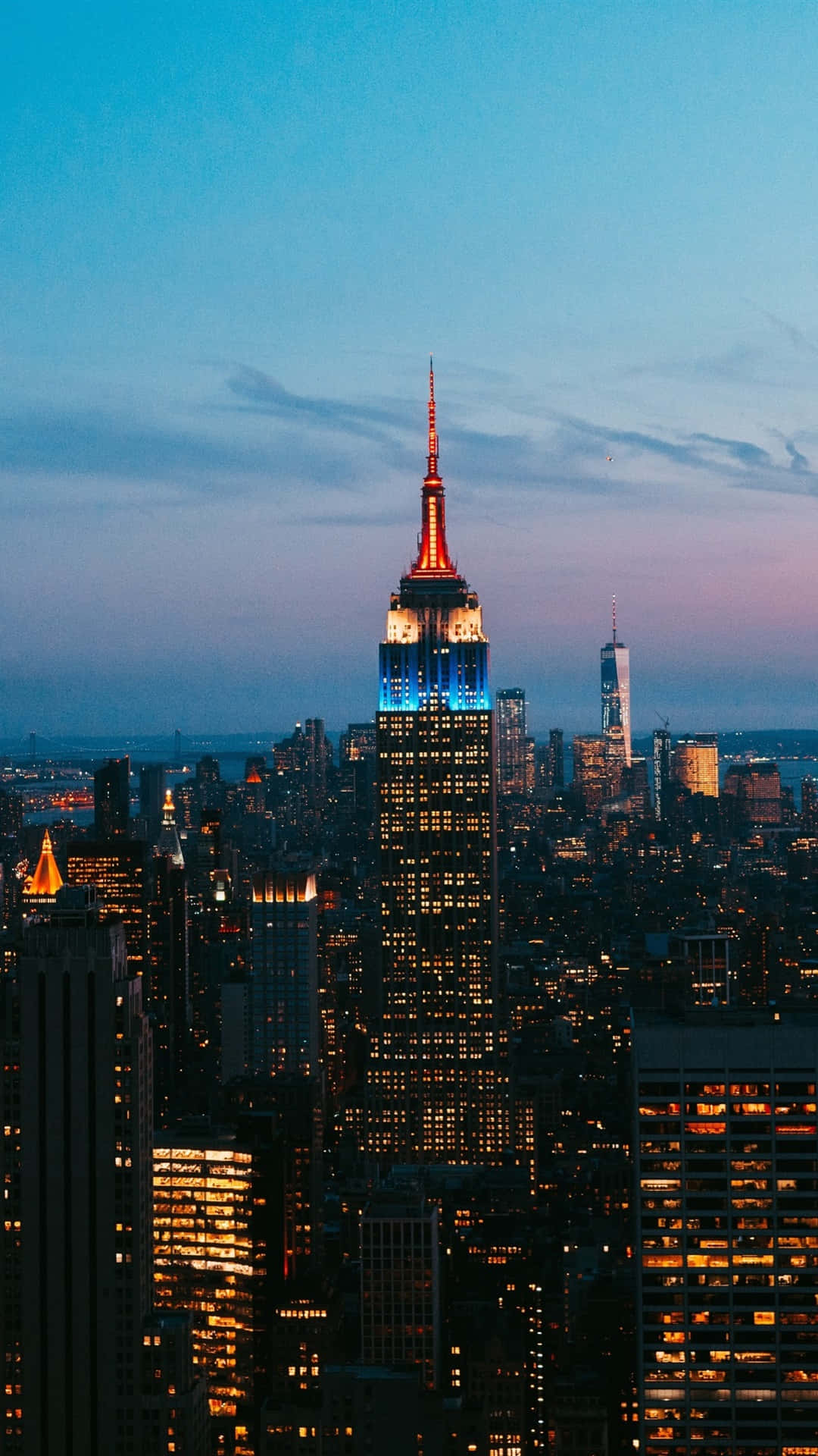 Usiku wa Jiji la New York Empire State iPhone Picha ya Ukuta