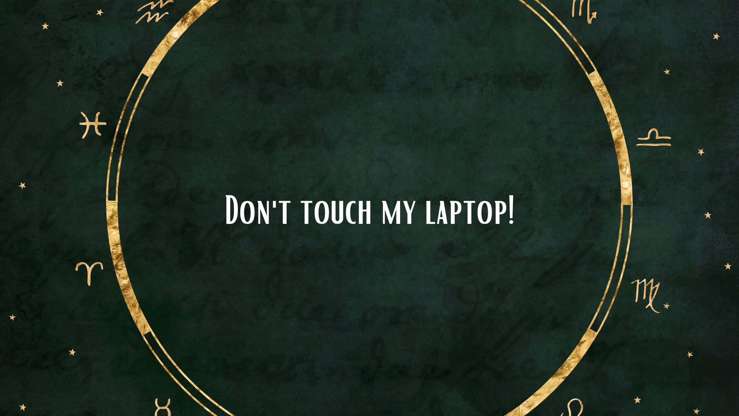 Usiwasiliana na Laptop Yangu Saa ya Zodiac ya Dhahabu Picha ya Ukuta