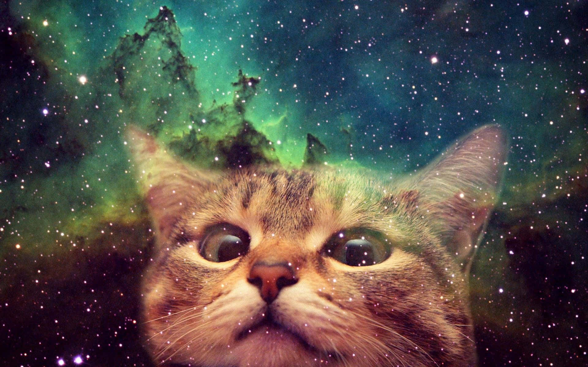 Uso Mzuri wa Paka wa Galaxy Picha ya Ukuta