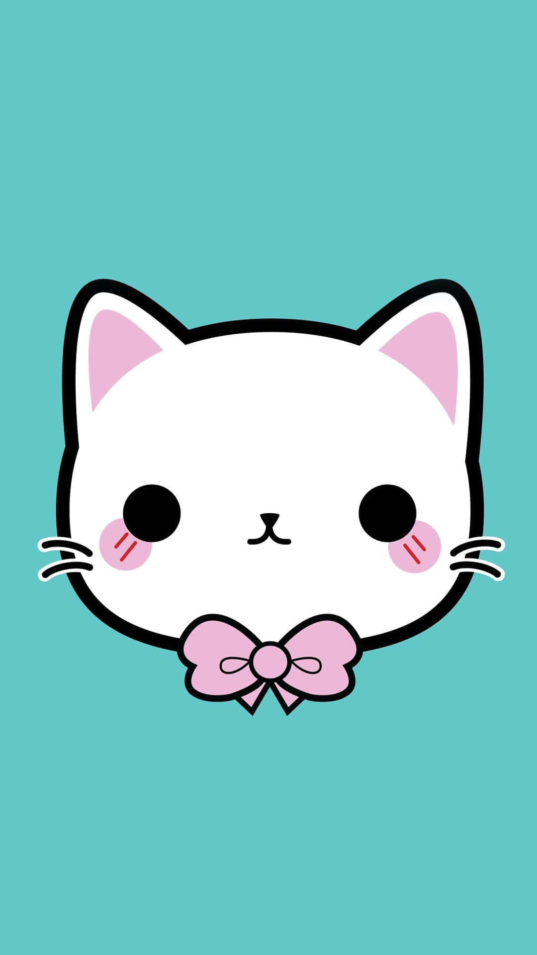 Uso Mzuri wa Paka wa Kawaii Picha ya Ukuta