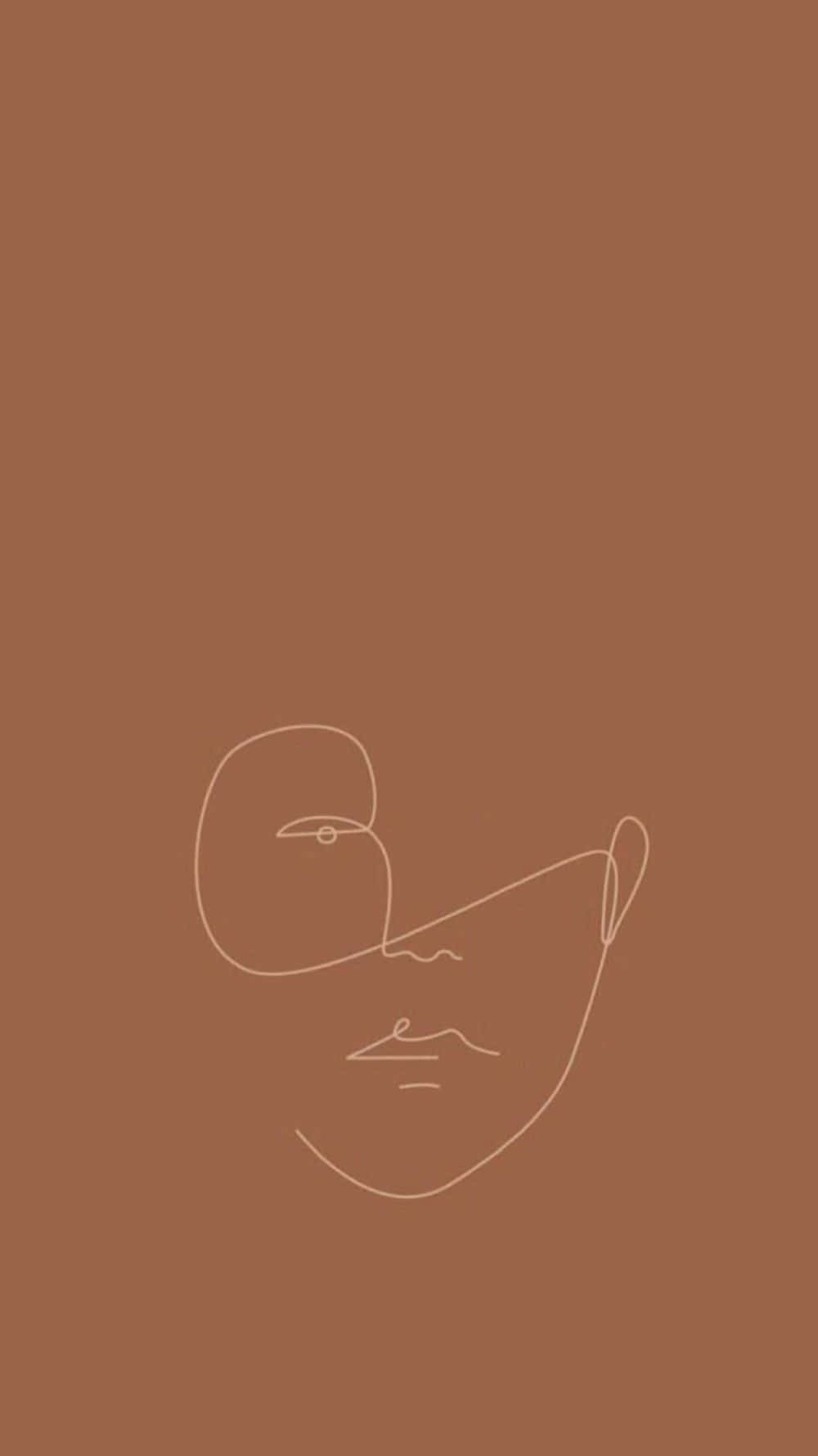 Uso wa Brown Minimalist Picha ya Ukuta
