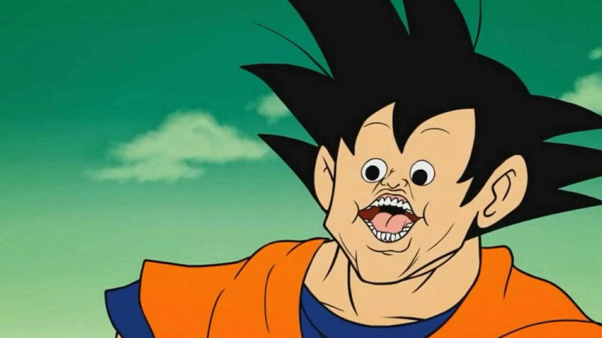 Uso wa Mzaha wa Goku wa Anime wa Kuchekesha Picha ya Ukuta