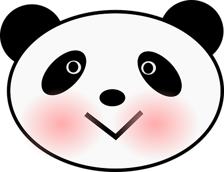Uso wa Panda wa Katuni Anayetabasamu Picha ya Ukuta