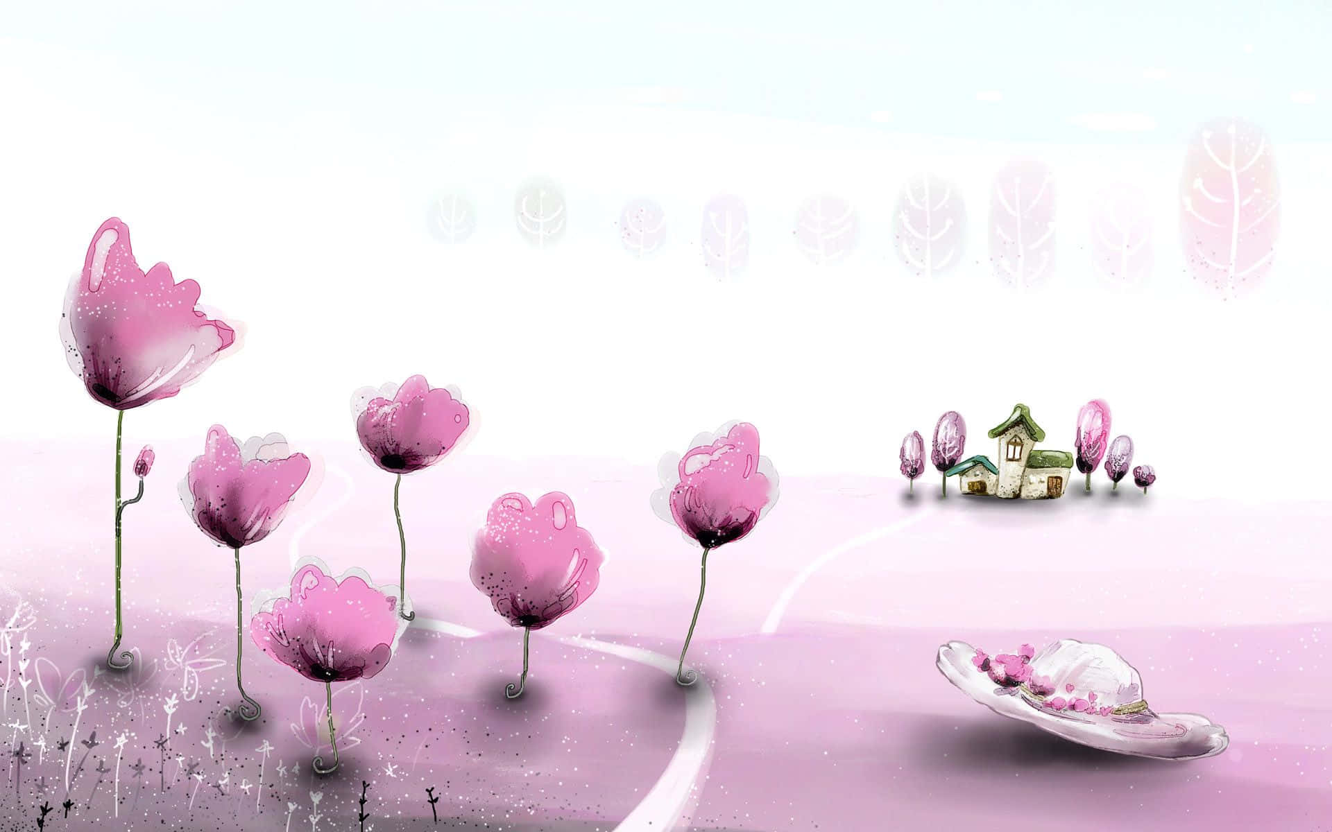 Usuli wa Rangi ya Pastel Pink yenye Mwoneko wa Kuvutia Picha ya Ukuta