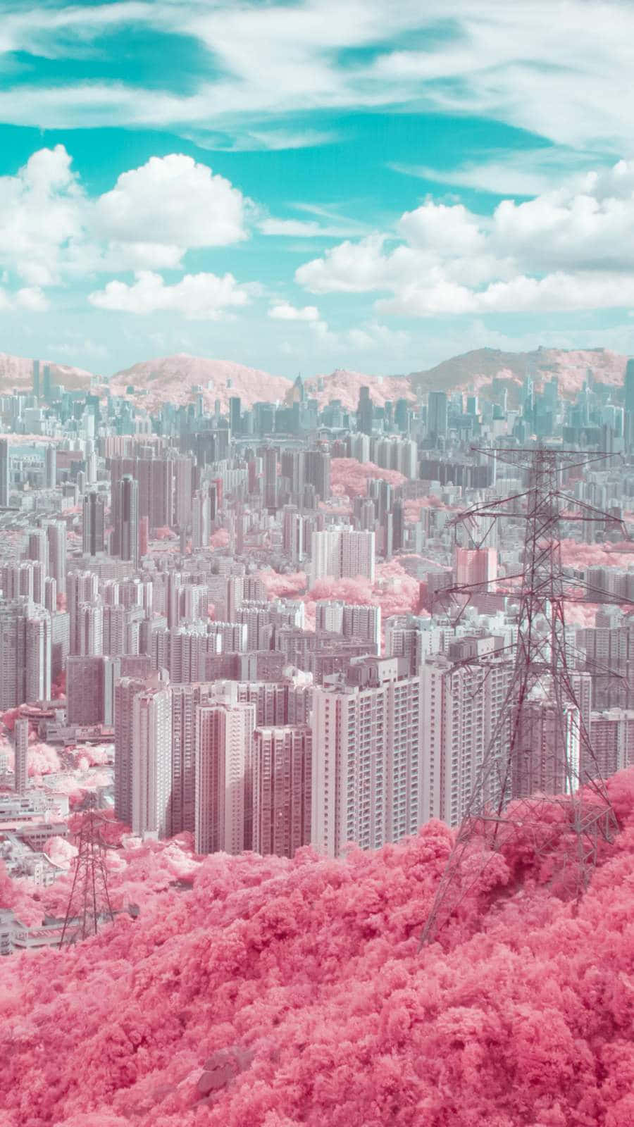 Utafurahi na rangi za kusisimua na maisha ya Anime City! Picha ya Ukuta